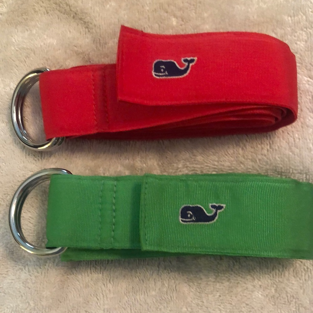 Vineyard Vines silver pull thru belts